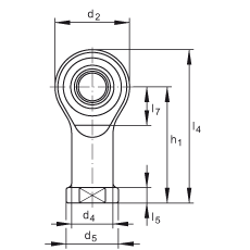 桿端軸承 GIKPSR16-PS, 根據(jù) DIN ISO 12 240-4 標準，特種鋼材料，帶右旋內(nèi)螺紋，免維護