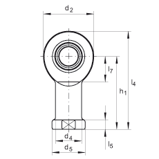 桿端軸承 GIR10-DO, 根據(jù) DIN ISO 12 240-4 標(biāo)準(zhǔn)，帶右旋內(nèi)螺紋，需維護(hù)