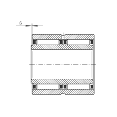 滾針軸承 NAO25X42X32-ZW-ASR1, 無擋邊，雙列