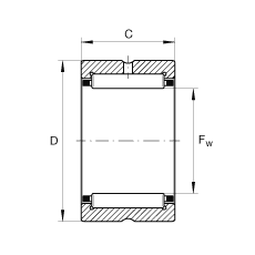 滾針軸承 NCS3216, 機加工滾道，根據(jù) ABMA 18.2 - 1982，英制