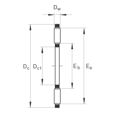推力滾針和保持架組件 AXK4060, 單向，根據(jù) DIN 5405-2 標準