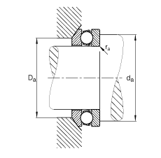 推力深溝球軸承 53310, 根據(jù) DIN 711/ISO 104 標(biāo)準(zhǔn)的主要尺寸，單向，帶球面軸承座圈，可分離