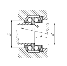 推力深溝球軸承 54311, 根據(jù) DIN 711/ISO 104 標(biāo)準(zhǔn)的主要尺寸，雙向，帶球面軸承座圈，可分離