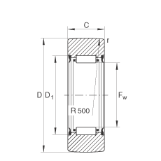 支撐型滾輪 RNA2200-2RSR, 無軸向引導(dǎo)，兩側(cè)唇密封