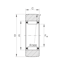 支撐型滾輪 RSTO25, 無軸向引導(dǎo)，外圈無擋邊