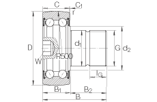 螺栓型滾輪 KR5207-2RS, 雙列，兩側(cè)唇密封