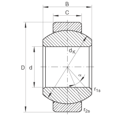關(guān)節(jié)軸承 GE12-FO, 根據(jù) DIN ISO 12 240-1 標準，需維護