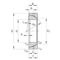 角接觸關(guān)節(jié)軸承 GE200-SX, 根據(jù) DIN ISO 12 240-2 標準，需維護