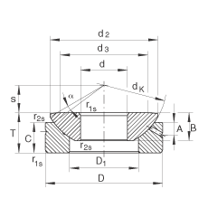 推力關(guān)節(jié)軸承 GE160-AX, 根據(jù) DIN ISO 12 240-3 標(biāo)準(zhǔn)，需維護(hù)
