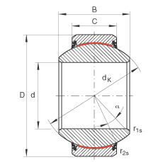 關(guān)節(jié)軸承 GE35-FW-2RS, 根據(jù) DIN ISO 12 240-1 標準, 免維護，兩側(cè)唇密封