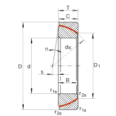 角接觸關(guān)節(jié)軸承 GE130-SW, 根據(jù) DIN ISO 12 240-2 標(biāo)準(zhǔn)，免維護(hù)