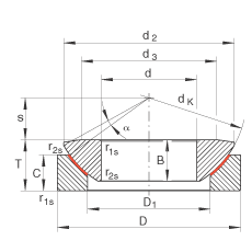推力關(guān)節(jié)軸承 GE180-AW, 根據(jù) DIN ISO 12 240-3 標準，免維護