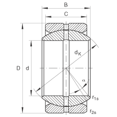 關(guān)節(jié)軸承 GE19-ZO, 根據(jù) DIN ISO 12 240-1 標(biāo)準(zhǔn)，英制尺寸，需維護(hù)