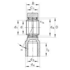 液壓桿端軸承 GIHNRK90-LO, 根據(jù) DIN ISO 12 240-4 標(biāo)準(zhǔn)，帶右旋螺紋夾緊裝置，需維護(hù)