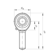 桿端軸承 GAKR22-PB, 根據(jù) DIN ISO 12 240-4 標(biāo)準(zhǔn)，帶右旋外螺紋，需維護(hù)