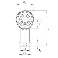 桿端軸承 GIKPR10-PW, 根據(jù) DIN ISO 12 240-4 標(biāo)準(zhǔn)，帶右旋小螺距內(nèi)螺紋，需維護(hù)