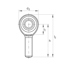 桿端軸承 GAKR18-PW, 根據(jù) DIN ISO 12 240-4 標(biāo)準(zhǔn)，帶右旋外螺紋，需維護(hù)