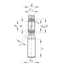 桿端軸承 GAL12-DO, 根據(jù) DIN ISO 12 240-4 標(biāo)準(zhǔn)，帶左旋外螺紋，需維護(hù)