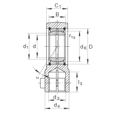 液壓桿端軸承 GIHRK40-DO, 根據(jù) DIN ISO 12 240-4 標準，帶右旋螺紋夾緊裝置，需維護