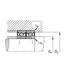 主軸軸承 HSS7004-C-T-P4S, 調(diào)節(jié)，成對安裝，接觸角 α = 15°，兩側(cè)唇密封，非接觸，加嚴公差