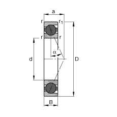 主軸軸承 HCB71926-E-T-P4S, 調(diào)節(jié)，成對(duì)或單元安裝，接觸角 α = 25°，陶瓷球，限制公差