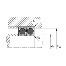 主軸軸承 HCB71911-C-T-P4S, 調節(jié)，成對或單元安裝，接觸角 α = 15°，陶瓷球，限制公差