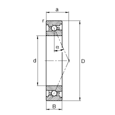 主軸軸承 HS7022-E-T-P4S, 調(diào)節(jié)，成對或單元安裝，接觸角 α = 25°，限制公差