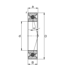 主軸軸承 HC71911-C-T-P4S, 調(diào)節(jié)，成對或單元安裝，接觸角 α = 15°，陶瓷球，限制公差